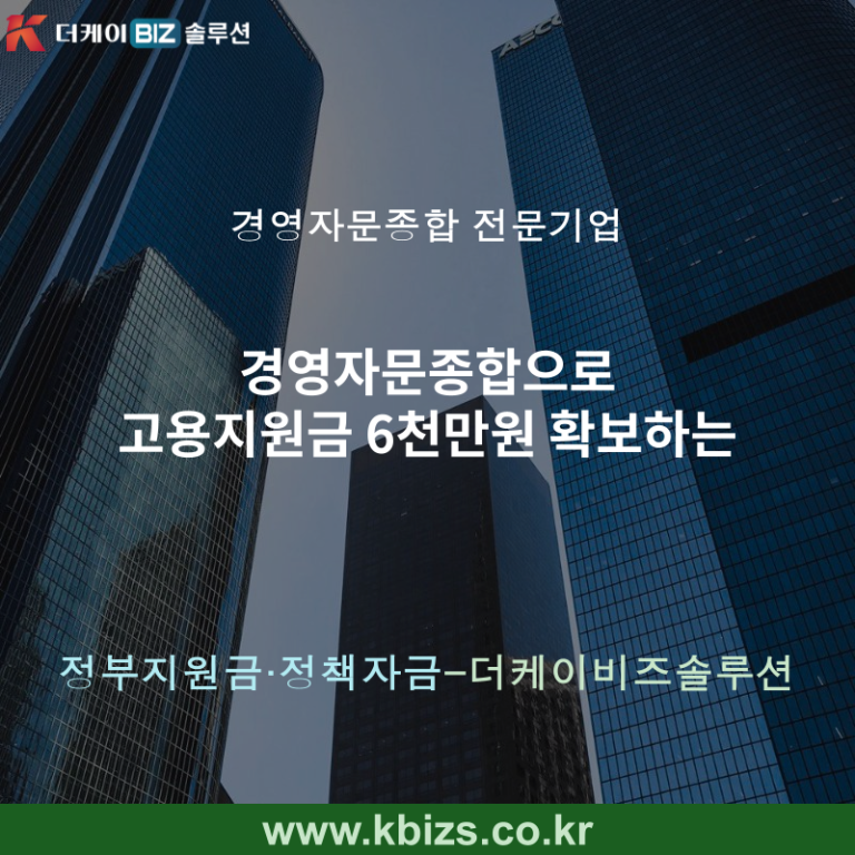 경영자문종합으로 고용지원금 6천만원 확보하는